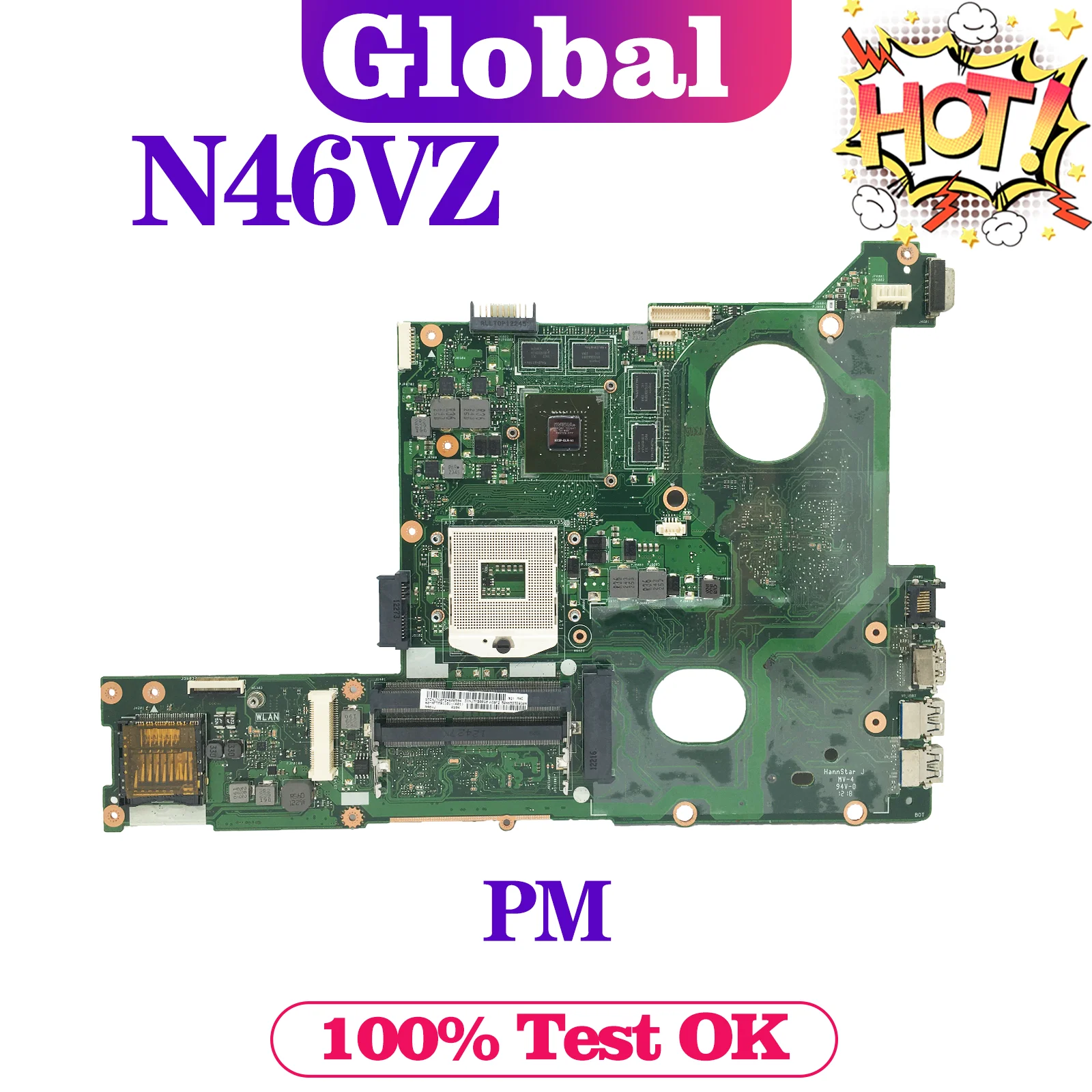 KEFU Mainboard N46V N46VB N46VJ N46VM N46VZ Laptop Motherboard HM76 GT630M GT635M DDR3 MAIN BOARD TEST OK