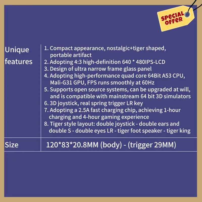 RGB20S Retro Video Game Console 3.5Inch Screen Open Source System Handheld Video Players Children's Gifts-WMAN