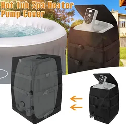 Reusable Square Hot Tub Spa Heater Pump Cover with Zipper Weather Proof Inflatable Hot Tub Pump Cover for Outside All-Weather