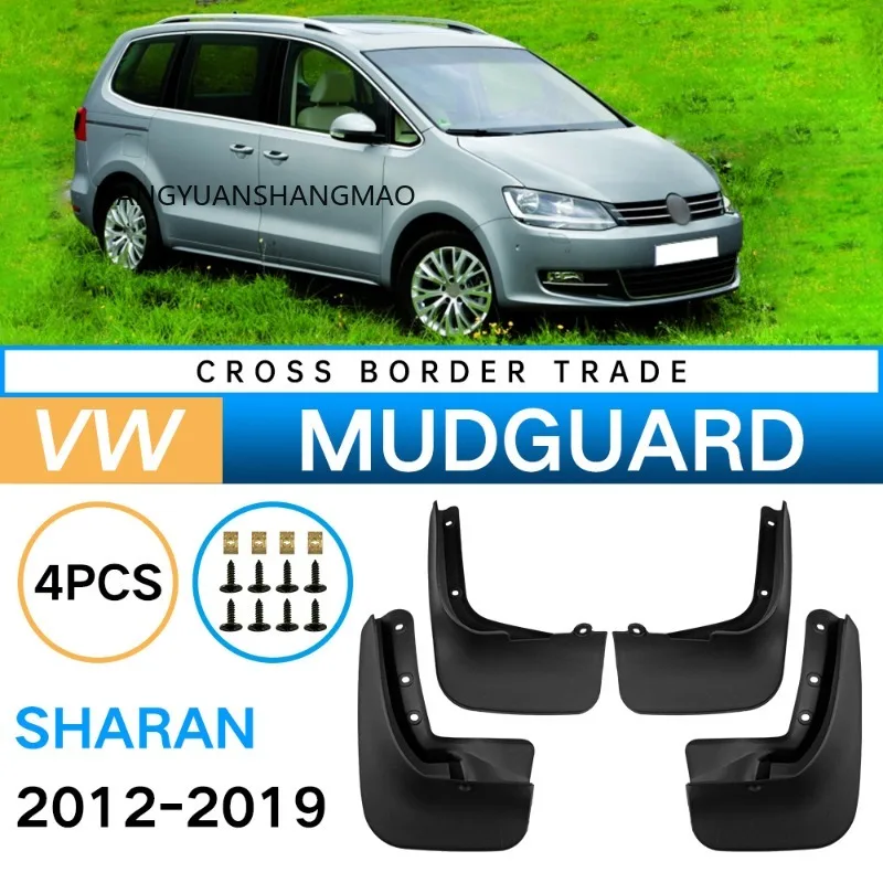 Auto-Schmutzfänger Kotflügel für VW Volkswagen Sharan 2012-2019 Schwarz ABS Exterieur Auto-Zubehör Reifenschutz Fahrzeugdekoration