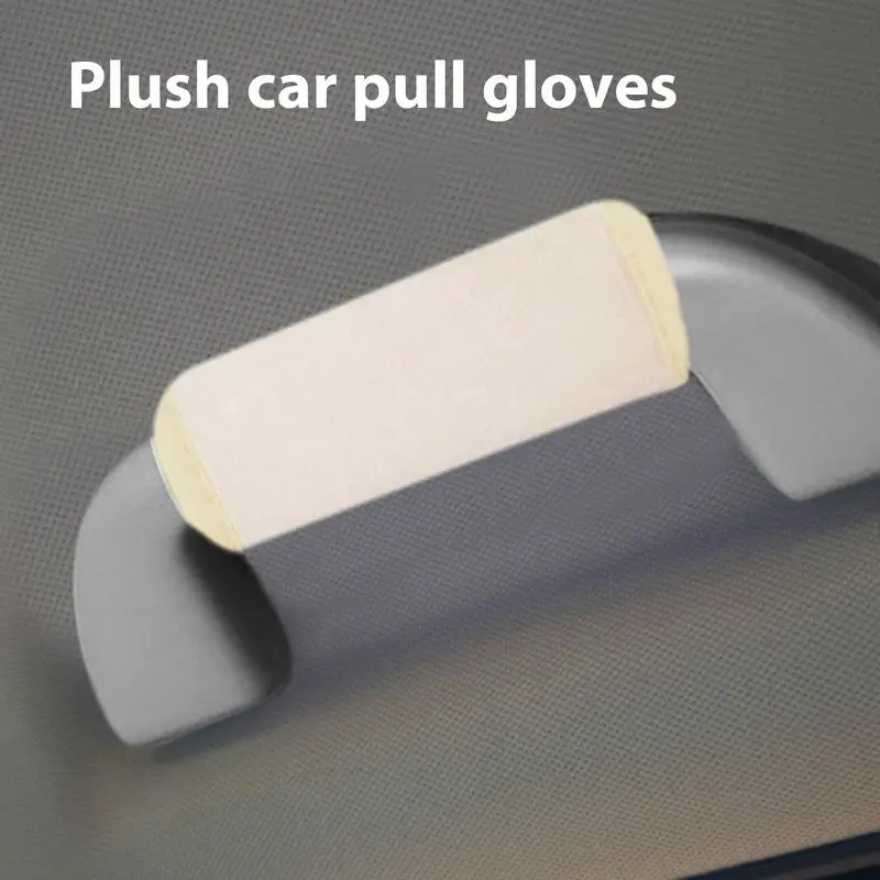 Car Handle Cover Plush Door Handle Cover Plush Ceiling Handle Protection Pull Handle Gloves Car Interior Accessories