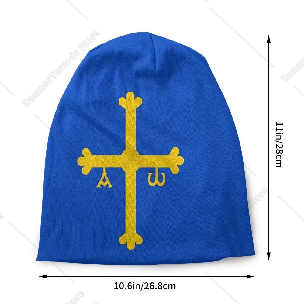 Flag Of Asturias Thin Skullies Beanies Autumn Spring Caps For Men Women National Flag Ski Caps Bonnet Hats