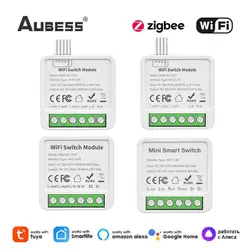 Mini interruptor Tuya Wifi Zigbee 3,0, 1/2/3/4Gang, Control de vida inteligente, módulo de automatización de relé de luz para Alexa y Google home