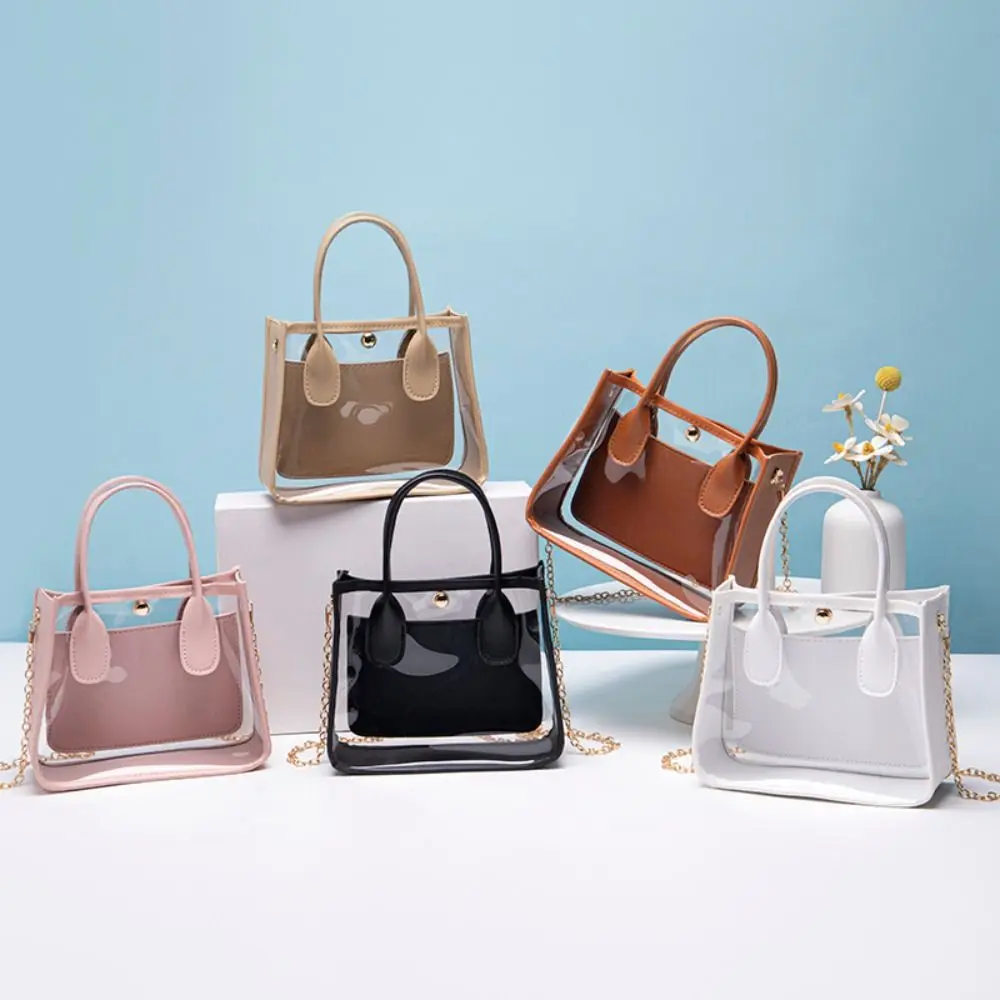 New Versatile Transparent Jelly Handbag PVC Small Chain Crossbody Bag Women's Bag Popular Messenger Bag