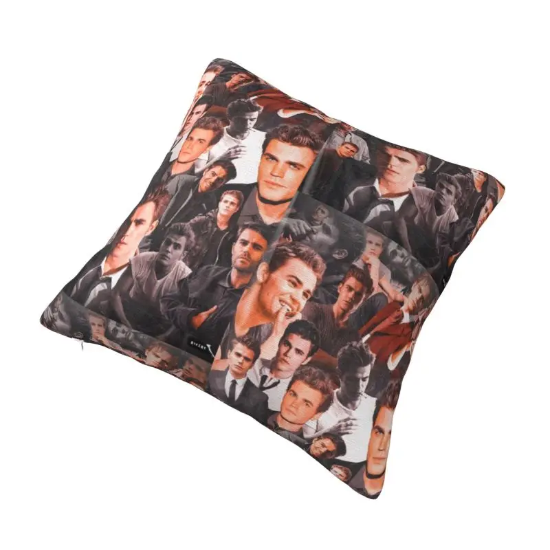 Custom Stefan Salvatore The Vampire Diaries TV Show Cushion Cover Damon Salvatore Velvet Cute Throw Pillow