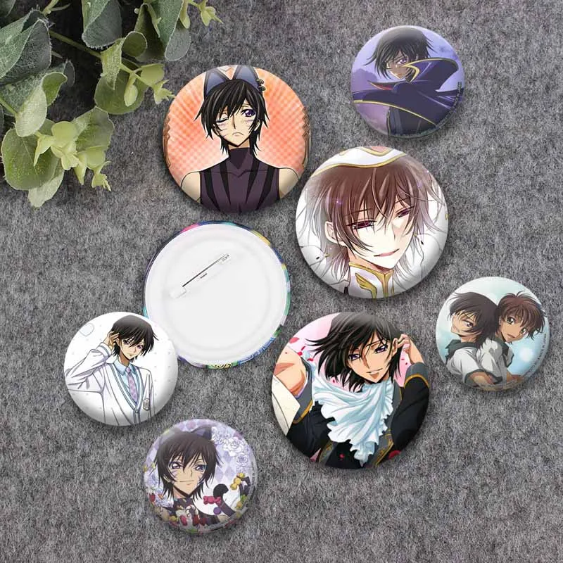 Anime Peripheral Lelouch Lamperouge Enamel Pins Creative Cartoon Figure Coin Brooch Bag Jacket Shoes Decor Badge Jewelry Gifts