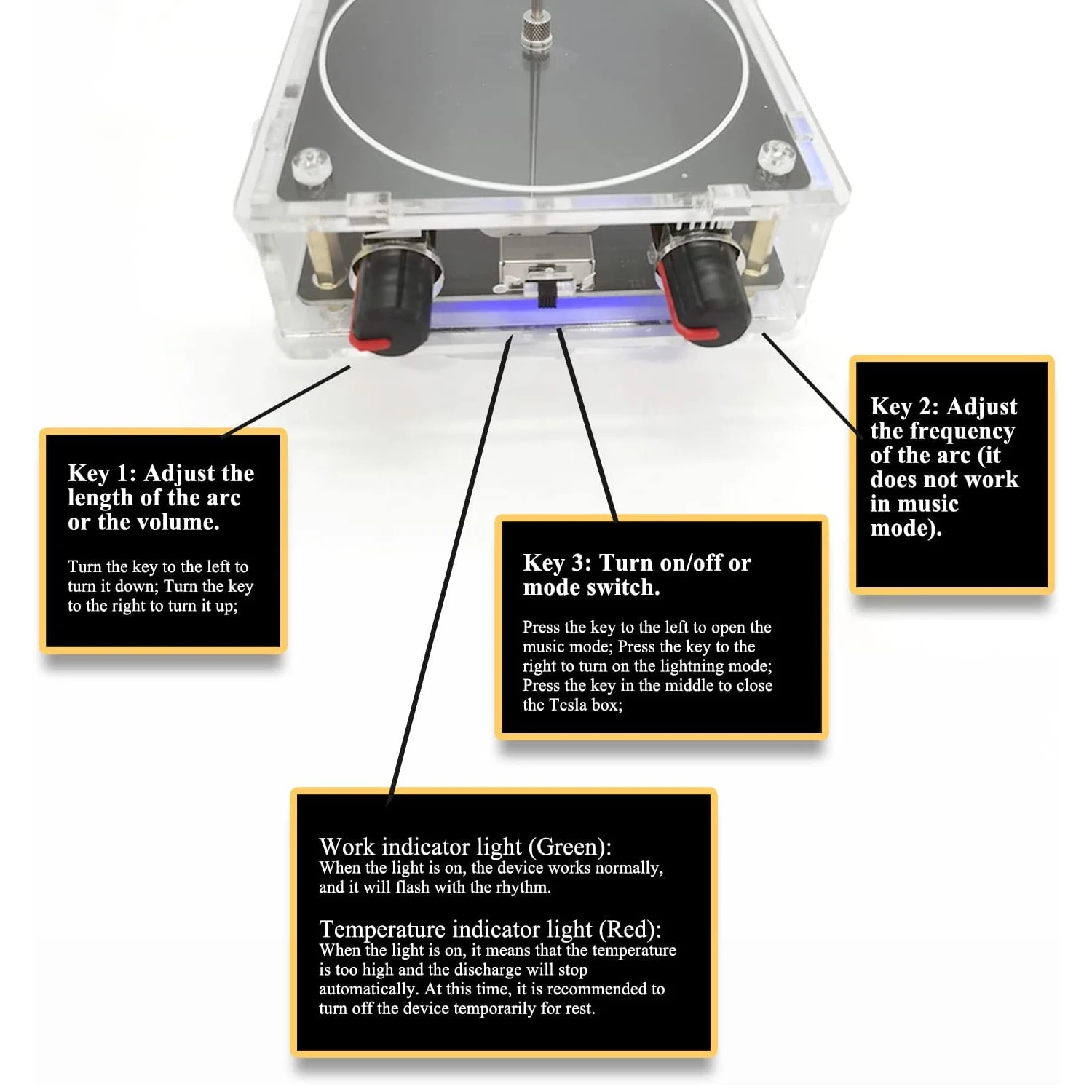 Altoparlante a bobina Tesla Music Tesla multifunzione, illuminazione a trasmissione Wireless, prodotti sperimentali scientifici ed educativi