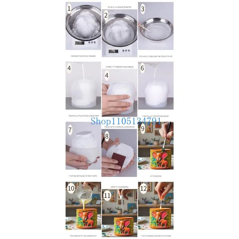 98 كيلومتر فني الفيل السيليكون القوالب لوازم صياغة لمجوهرات شمعة الغراس #2