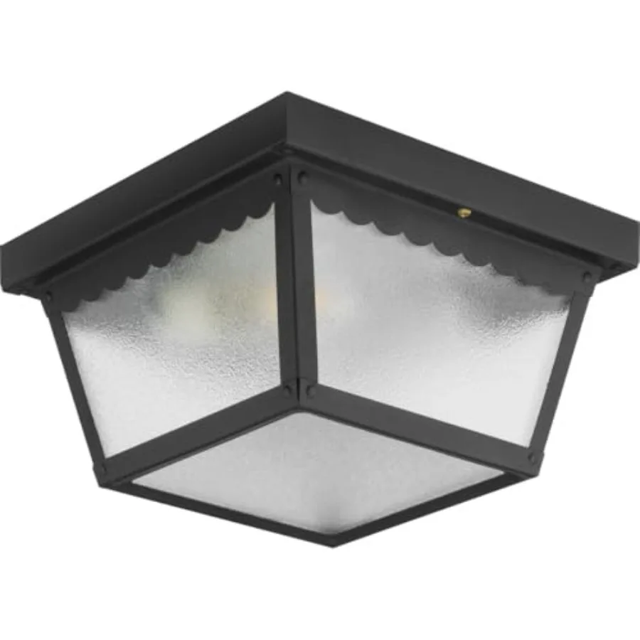 Indoor and Outdoor Flush Mount Ceiling Light, Interior and Exterior Ceiling-Mount Light Fixture for Porch Light, Patios, Garage