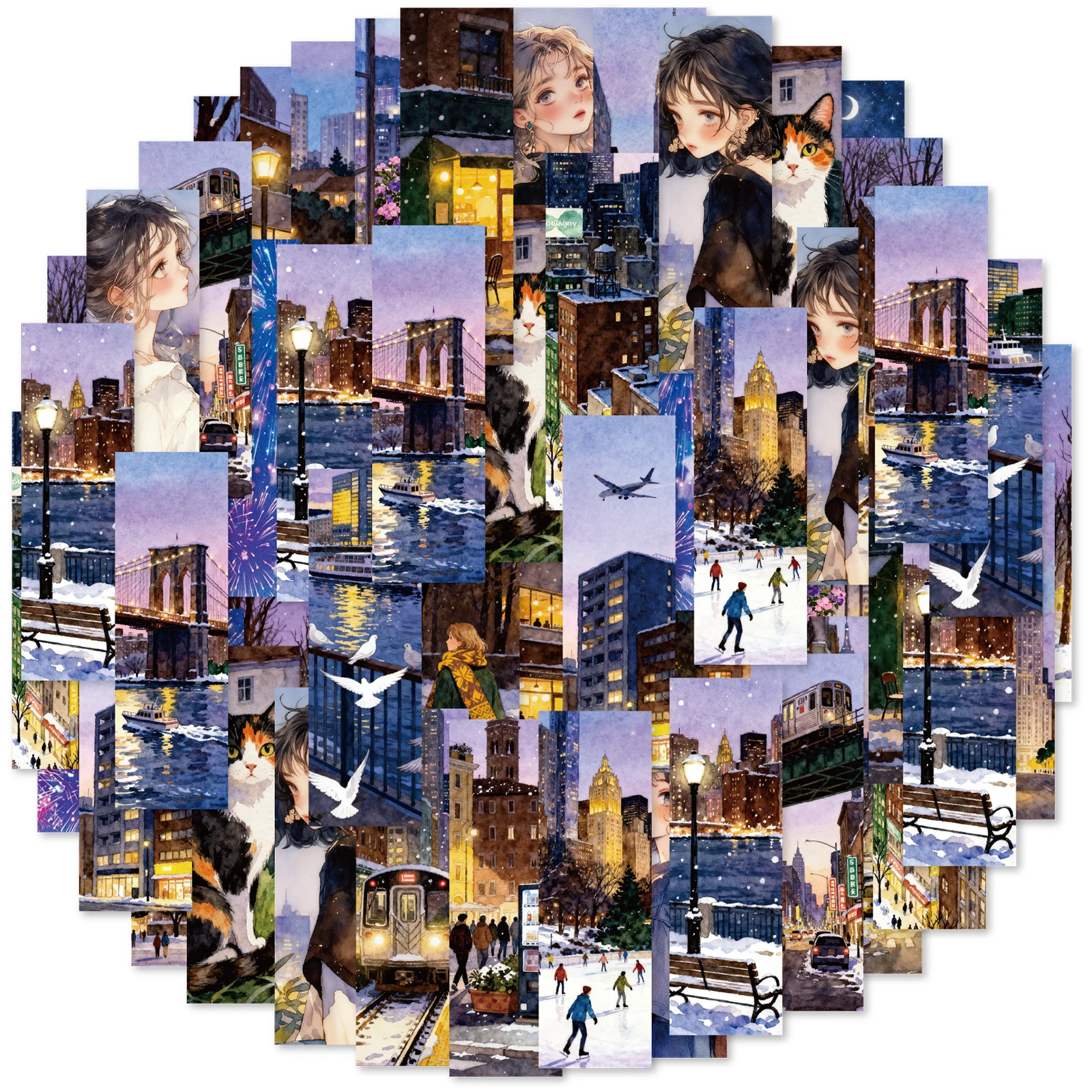 สติกเกอร์ตกแต่งสมุดบันทึกลายสาวสวยในธีมเมืองยามค่ำคืน 25 ชิ้น จาก Etori Life สำหรับตกแต่งแล็ปท็อป, โทรศัพท์, อัลบั้มรูป, อุปกรณ์ตกแต่งโต๊ะทำงาน, อุปกรณ์ทำสมุดภาพทำมือ, ถุงกระดาษของขวัญ, การทำการ์ด, การปิดผนึกขนม, อุปกรณ์การเรียน, สติกเกอร์ของเล่น, ของขวัญวันวาเลนไทน์