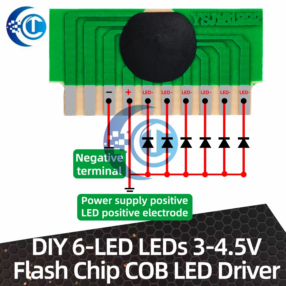 DIY 6-LED LEDs 3-4.5V Flash Chip COB LED Driver Cycle Flashing Control Board Module IC Electronic