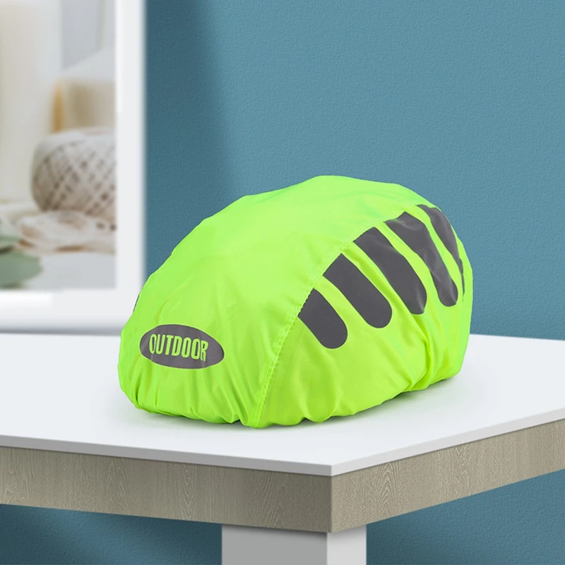 1 Pcs Bike Helmet Rain Cover With Reflective Strip Waterproof Windproof Bicycle Helmet Cover High Visibility Cycling Ride Gear