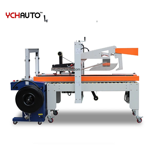 Carton Box Sealing Folding Sealer Plastic PP Banding Strapping Machine  220 v for New Business Ideas 2025