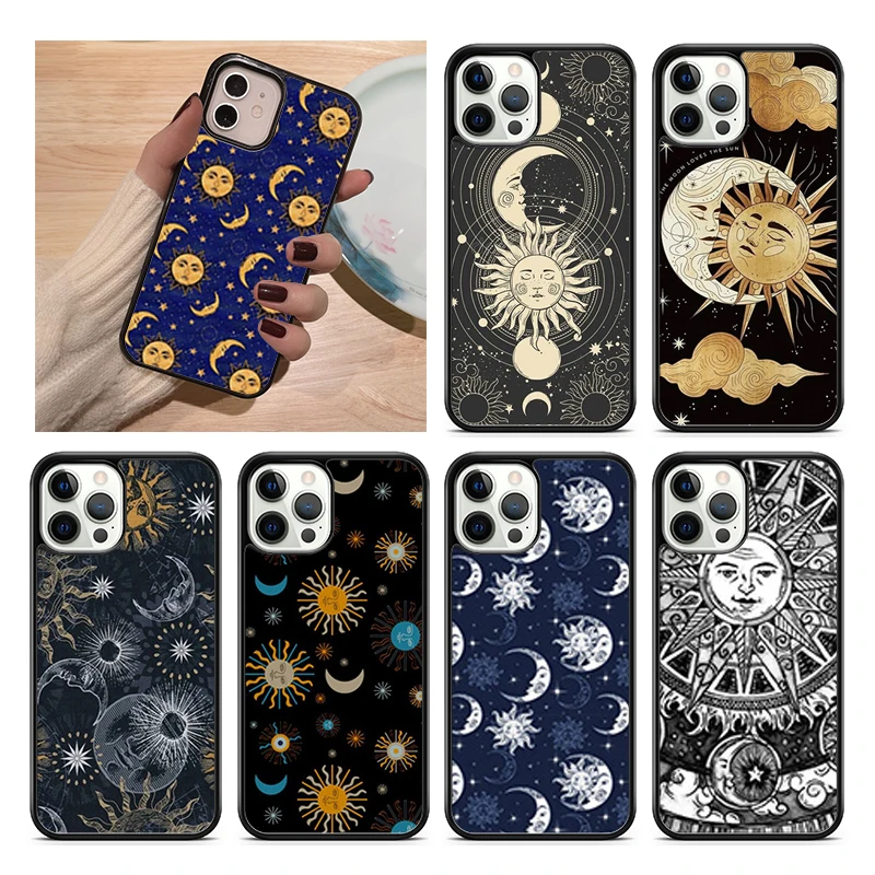 Funda iPhone pesca diseño sol y luna para 11/12/13/14/15/16/17 Pro/Max - imagen 4