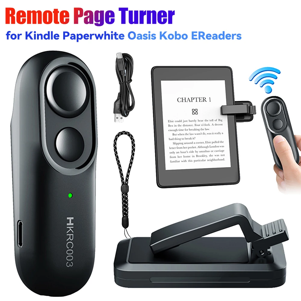 For Kindle Paperwhite Oasis Kobo EReaders Remote Control Page Turner Phone Camera Shutter Photo Video Record Remote Triggers