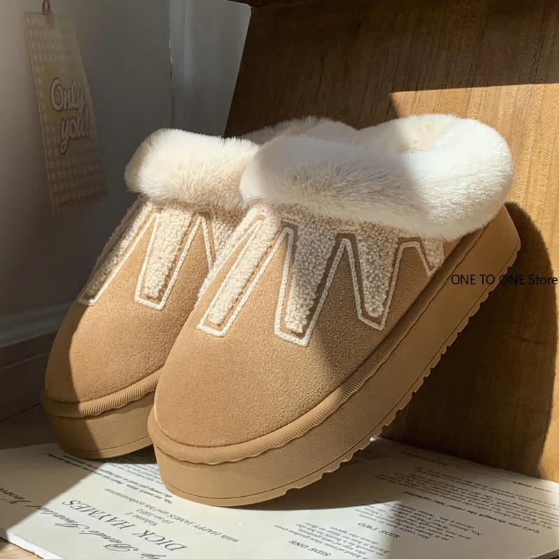 منصة جديدة زيادة النعال للنساء الخريف والشتاء الأزواج في المنزل الصوف الدافئة عدم الانزلاق الصوف نعال من القطن للرجال #3