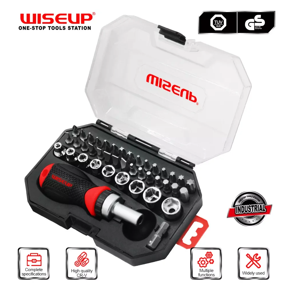 WISEUP Precision Magnetic Screw Driver Bits Multi Function Hand Tool Set Household Repair Tool Torx Hex Bit Handle