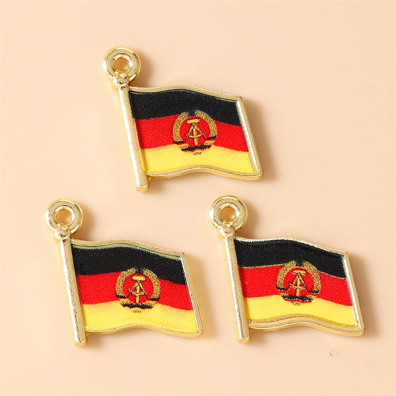 20 Stück niedliche, gemischte Emaille-Anhänger mit Nationalflaggen verschiedener Länder zum Basteln von Schmuck, Halsketten, Ohrringen, Armbändern, DIY-Bastelarbeiten und als Geschenk. – Detail 9