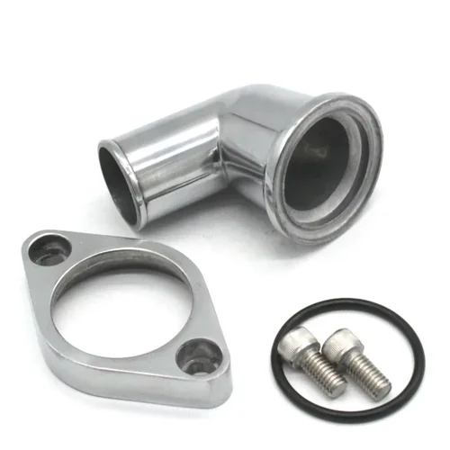 Imagen 2 del producto TAKPART SBC BBC Aluminio pulido Cuello de agua giratorio de 15 grados Se adapta a SB BB Chevy 327 350 454 396