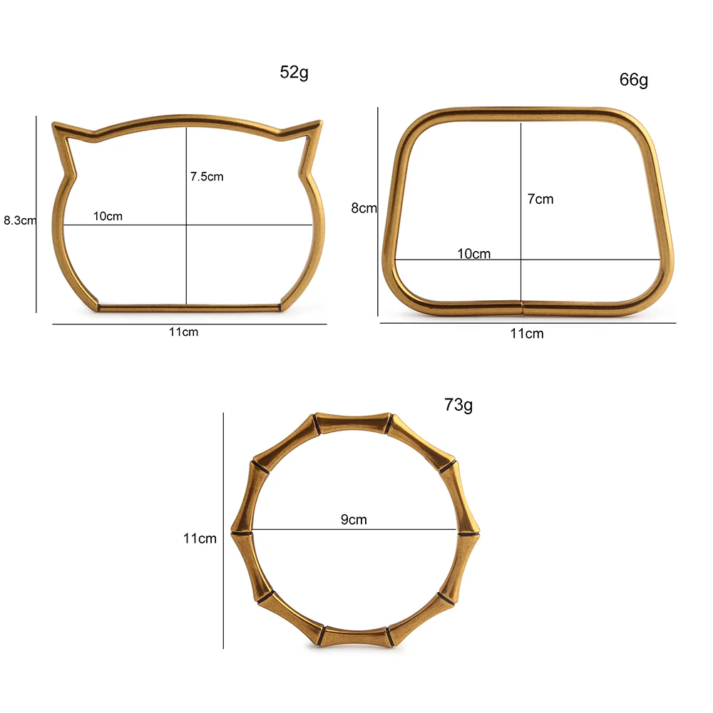 2/4/10PCS Bamboo Elbow Elastic Bracelets Cat Ear Metal Handle For Bag Strap Shoulder Purse Frame Luggage Decoration Accessories