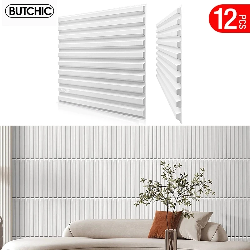 12pcs 30cm 3D wall sticker decor 3d wall panel Nordic minimalist lines 90s aesthetic living room 3d wallpaper mural waterproof