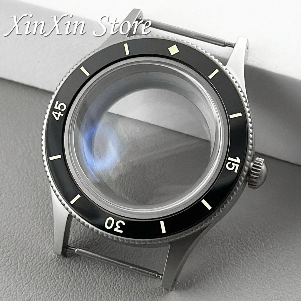 

Титан 40 мм Ретро первый год Fifty Seek Series Дайвинг с двойным куполообразным покрытием AR Сапфировое стекло Корпус для часов для NH34 NH35 NH36 4R35