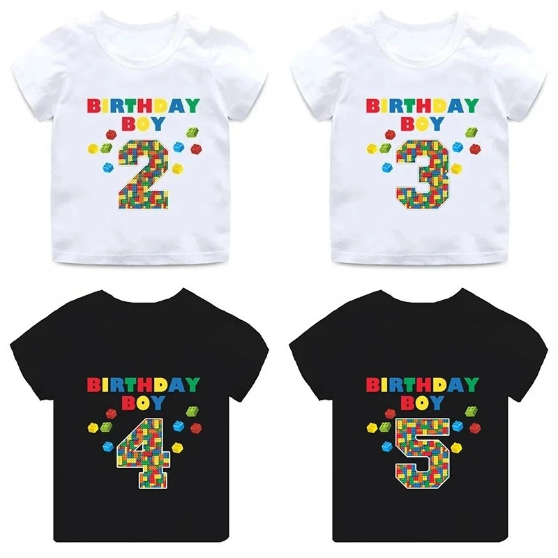 Master Builder Blocks Building Print Funny Boys Clothes 1 2 3 4 5 6 7 8 9 Years Happy Birthday Kids T Shirt Baby Girls T-Shirts