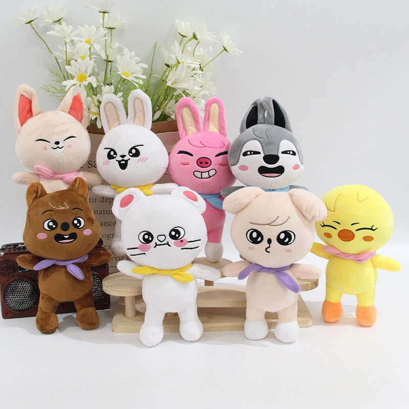 20CM 스즈 플러시 토이즈 스트레이 키즈 플러시 울프 찬 만화 봉제 인형 귀여운 동반자 어린이 성인 팬 선물