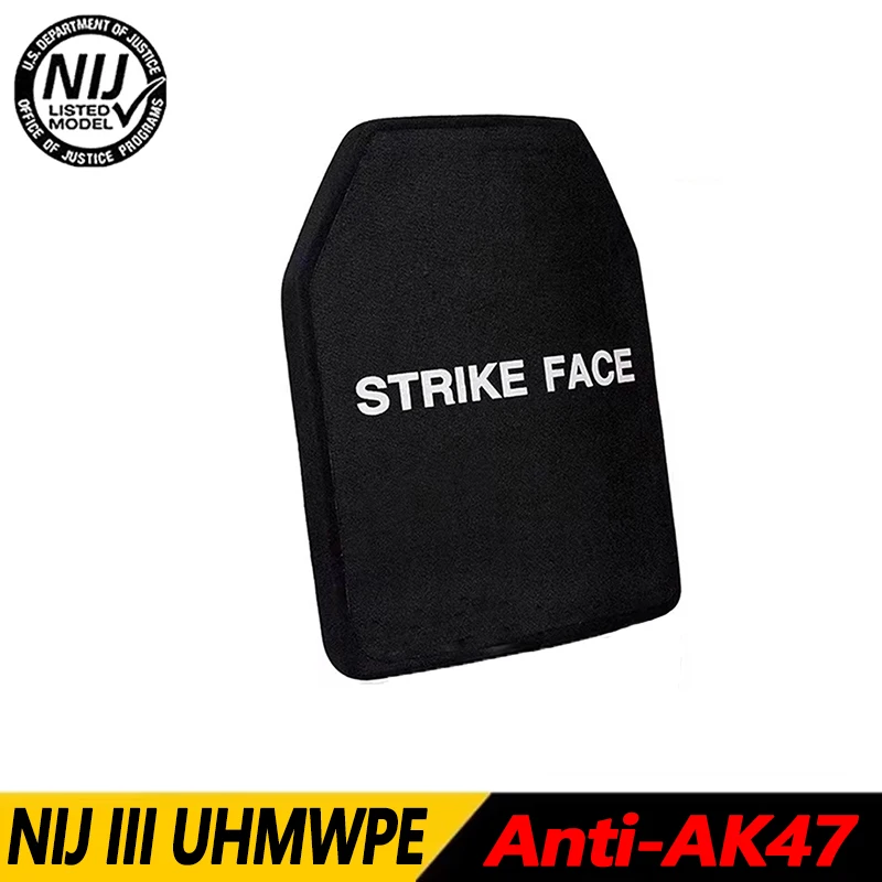 NIJ III High Quality ISO Certified 10x12 Inch 25mm  PE Composite Bulletproof Plate Protection Independent Protection Armor