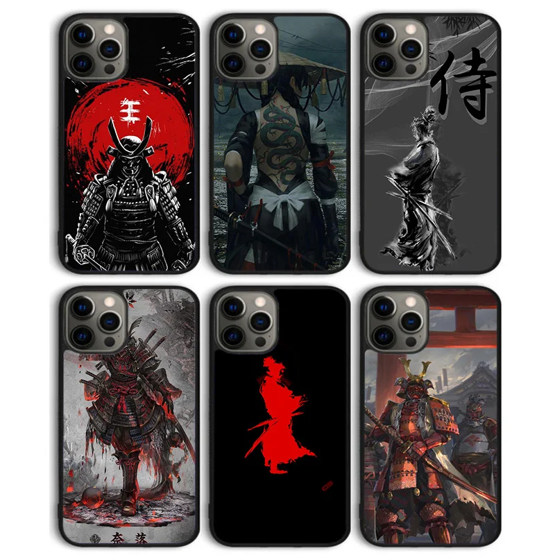 Japanese Samurai Ninja Phone Case Back Cover for iPhone 16 15 SE2020 14 13 11 12 Pro Max mini XS XR X PlusS Shell Coque