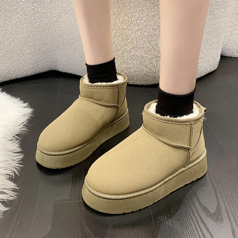 2024 New Classic Thickened Fluff Women\'s Snow Boots Comfortable Warm Ankle Boots Women Winter Ladies Shoes Chunky Botas Mujer