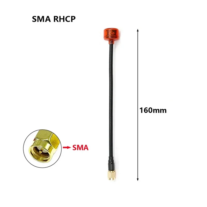 Rush Cherry FPV 5.8G Antenna RHCP SMA 160MM long range Racing Antenna Connector Adapter For  RC FPV Quadcopter Racing Drone