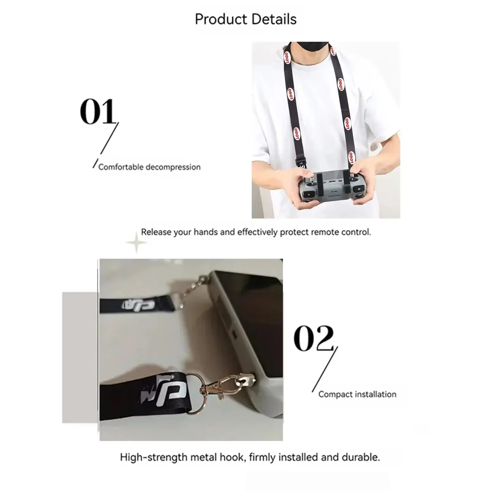 Lanyard for DJI RC & RC 2 & RC Pro Controller, DJI Mini 4 Pro Lanyard RC Neck Strap, Compatible with DJI Mini 3 Pro/Mavic 3/Air2 image 4
