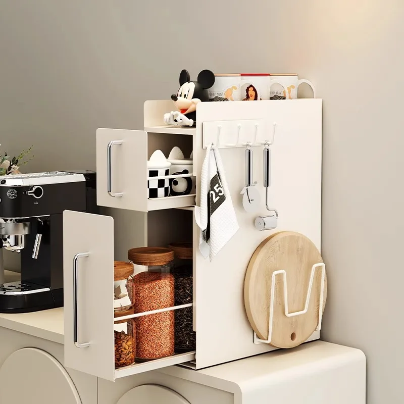 Recommend Cream Wind Dustproof Mug Storage Shelves Pull Metal Cup Holders Home Kitchen Desktop Coffee Capsule Storage Drawer