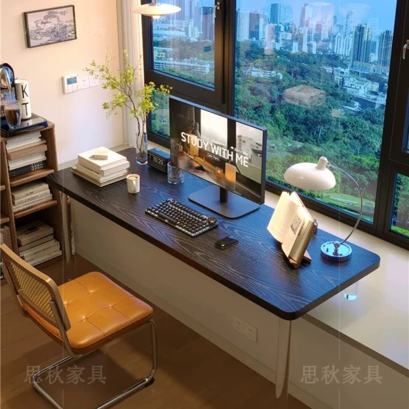 Nordic Acrylic Floating Bay Window Desk Modern Solid Wood Bedroom Computer Desk Designer Study Furniture Bureau Flottant FYFD