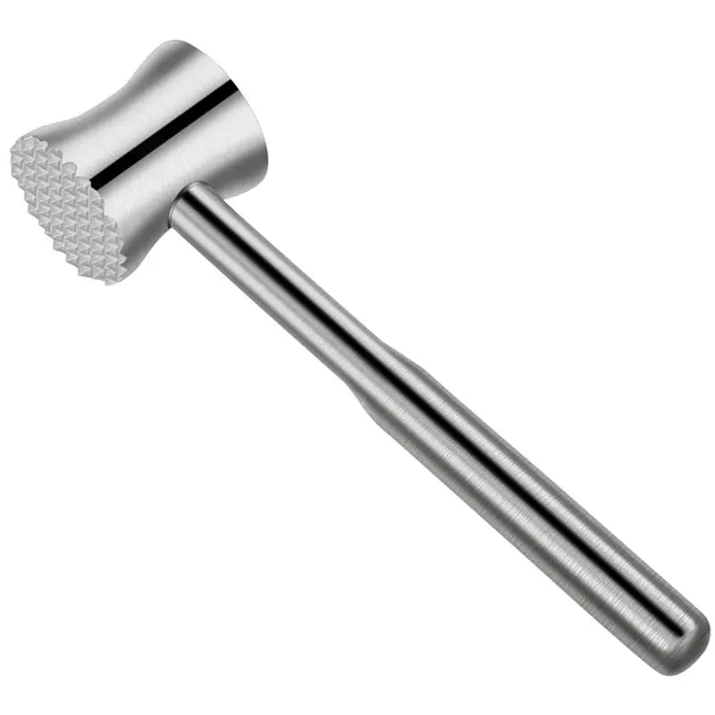 SHGO-For Beef, Chicken Dishwasher Safe Meat Tenderizer Tool, 304 Stainless Steel Mallet, 2 In 1 Pounding Device Pounder