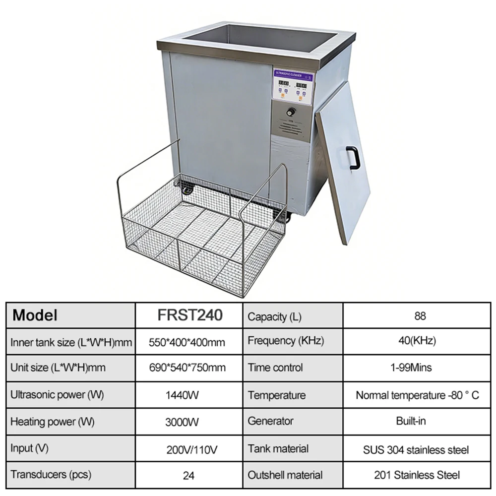 Ultrasonic Cleaner Machine Industrial Engine Parts Ultrasonic Cleaning Timer Heating Ultrasonic Cleaner for Lab Cleaning 1440W