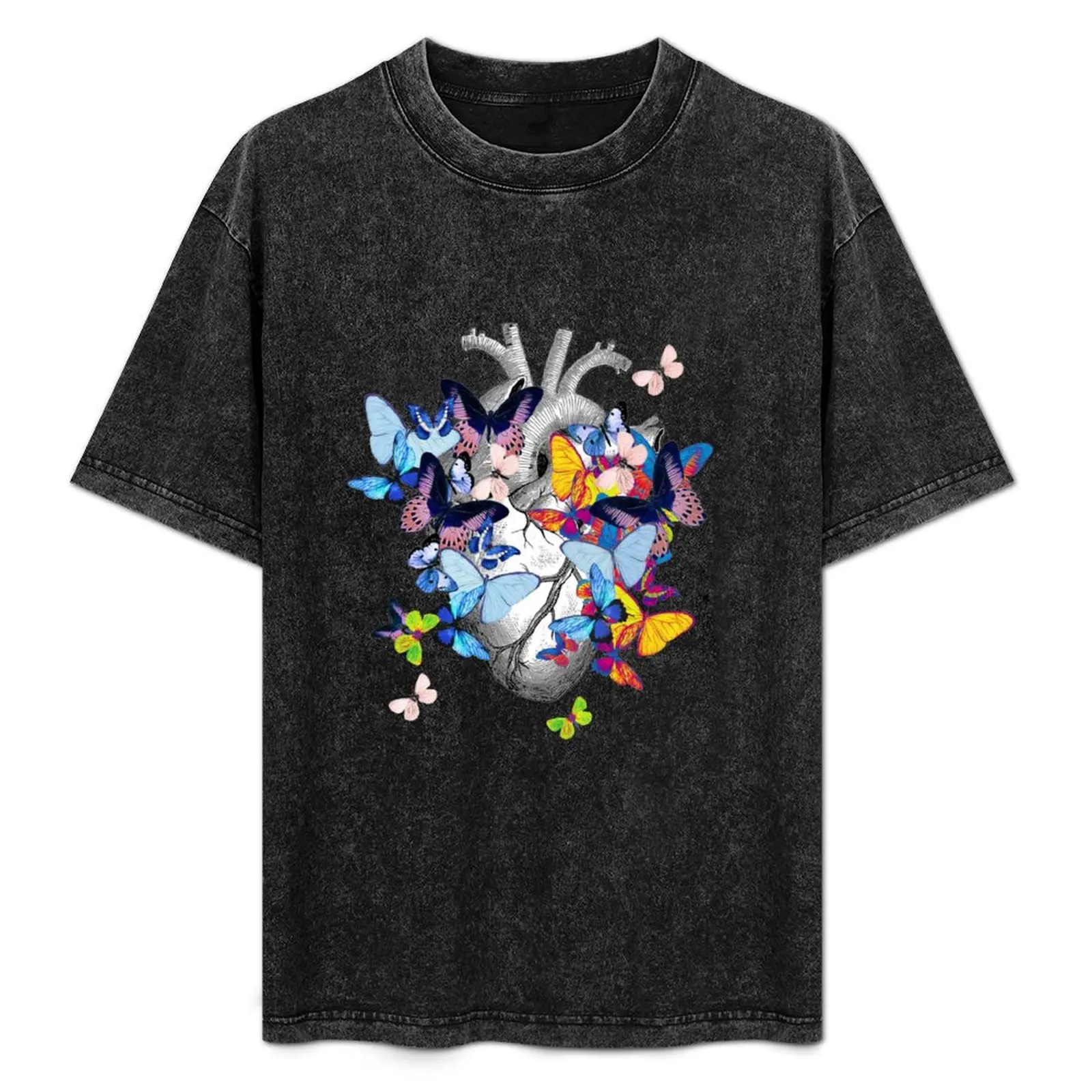 

Bloom Butterflies Heart Human Anatomy T-Shirt Athletic Quick Dry T-Shirt for Men