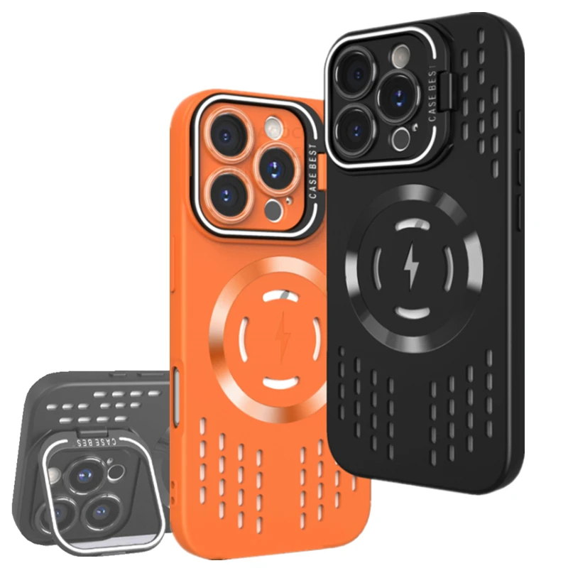 Cooling Heat Dissipation Magnetic Case for Magsafe for iPhone 16 14 15 13 12 11 Pro Max Mesh Breathable Grid Matte Hard PC Cover