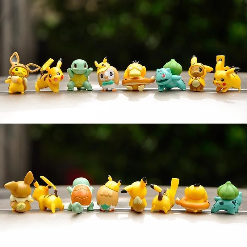 

8 Pokemon Transformed Pokemon Pet Genie Pikachu Kachu Hand-Made Wooden Owl Can Reach The Duck Model Decoration Car Accessories