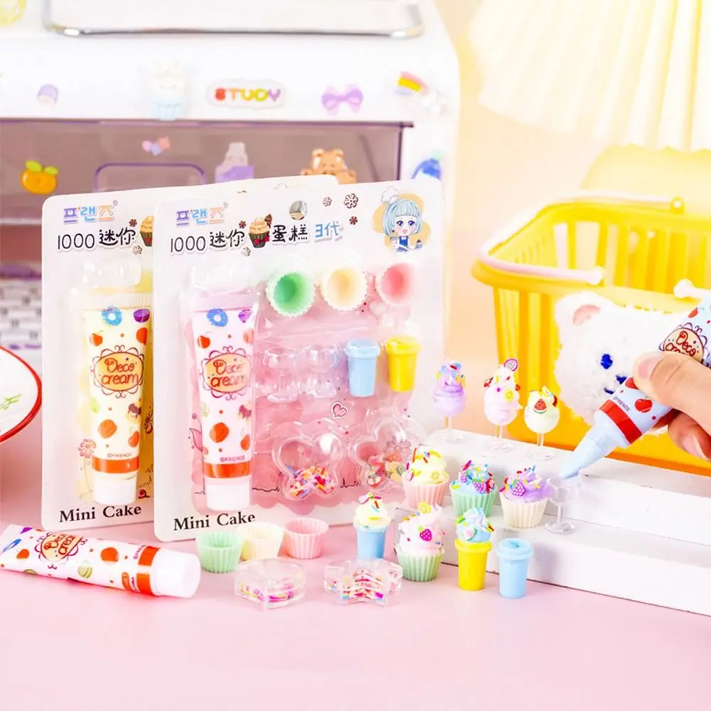 Simulation Cream Ice Cream Dessert Making DIY Cream Glue Cake Model Handmade Small Parts Play House Toy Early Education Toy
