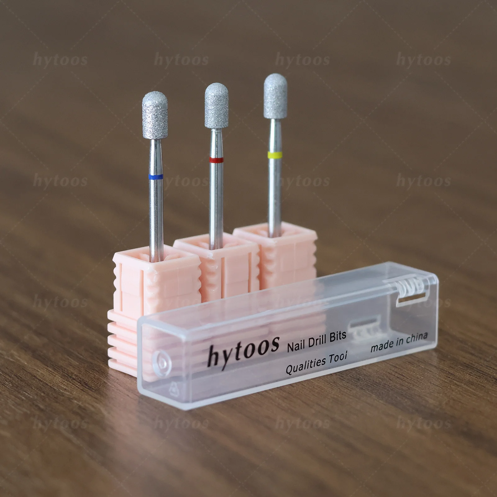 HYTOOS Chrome Diamond Nail Drill Bits Pro Russian Rounded Top Cuticle Clean Bit for Nail Drill Dead Skin Cleaner Nails Prep Tool