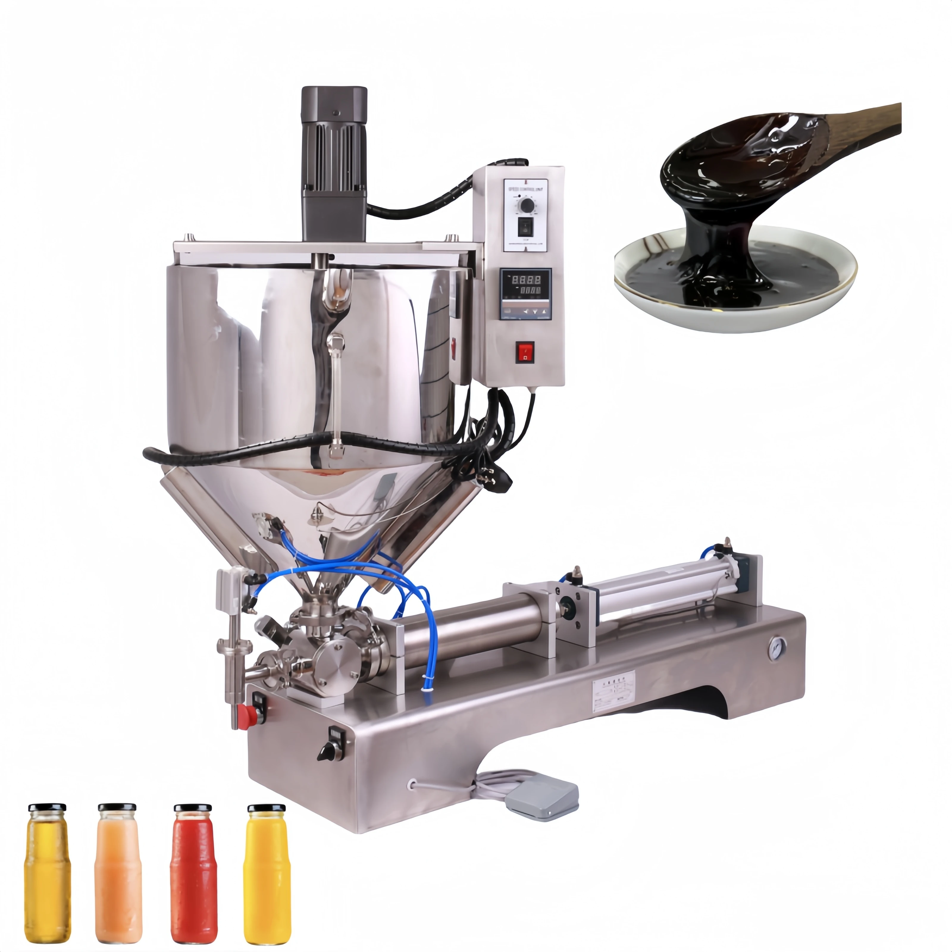 Hot Selling Quality Heating And Stirring Filling Range 5-100Ml Paste Filling Machines Wine Bottle Water Cream Filling Machine
