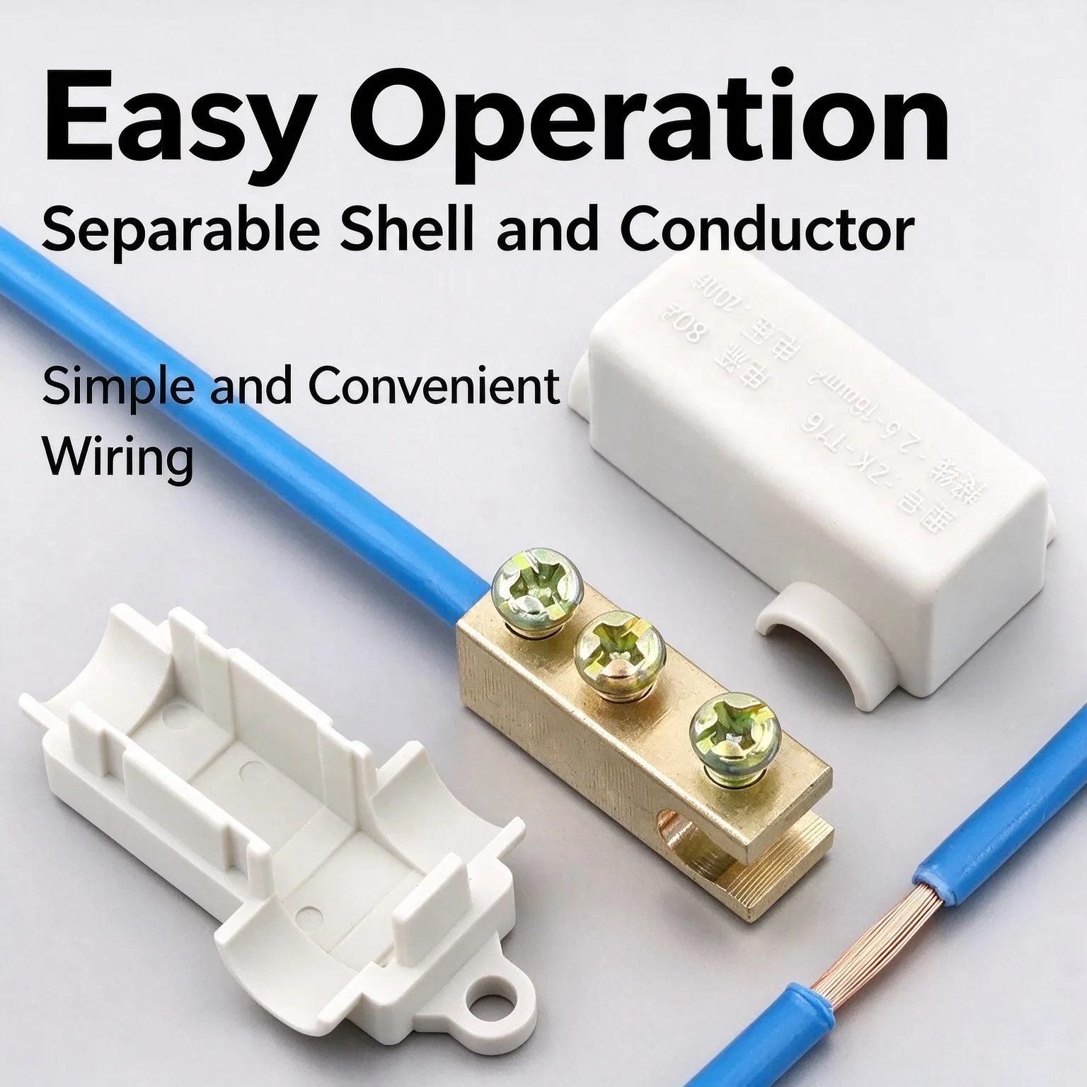 ZK Series High Power Splitter T-Type Quick Terminal Block Brass Conductor Electrical Wiring Connector No Disconnection