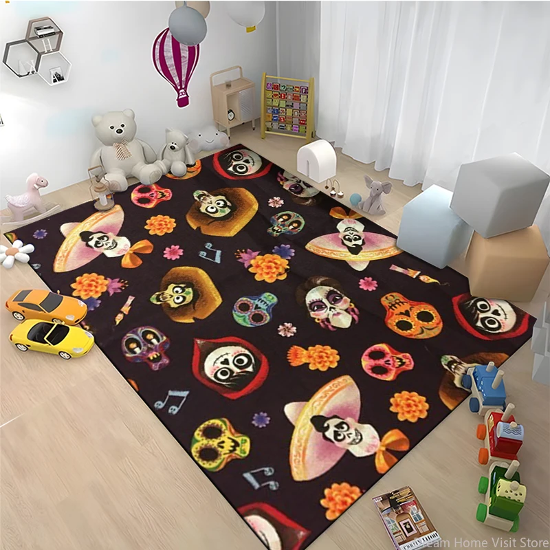 

1PC MINISO Disney Cartoon Movie Coco 3D Printed Area Rugs Carpets For Home Living Room Kid's Bedroom Decor Sofa Floor Mat Gifts