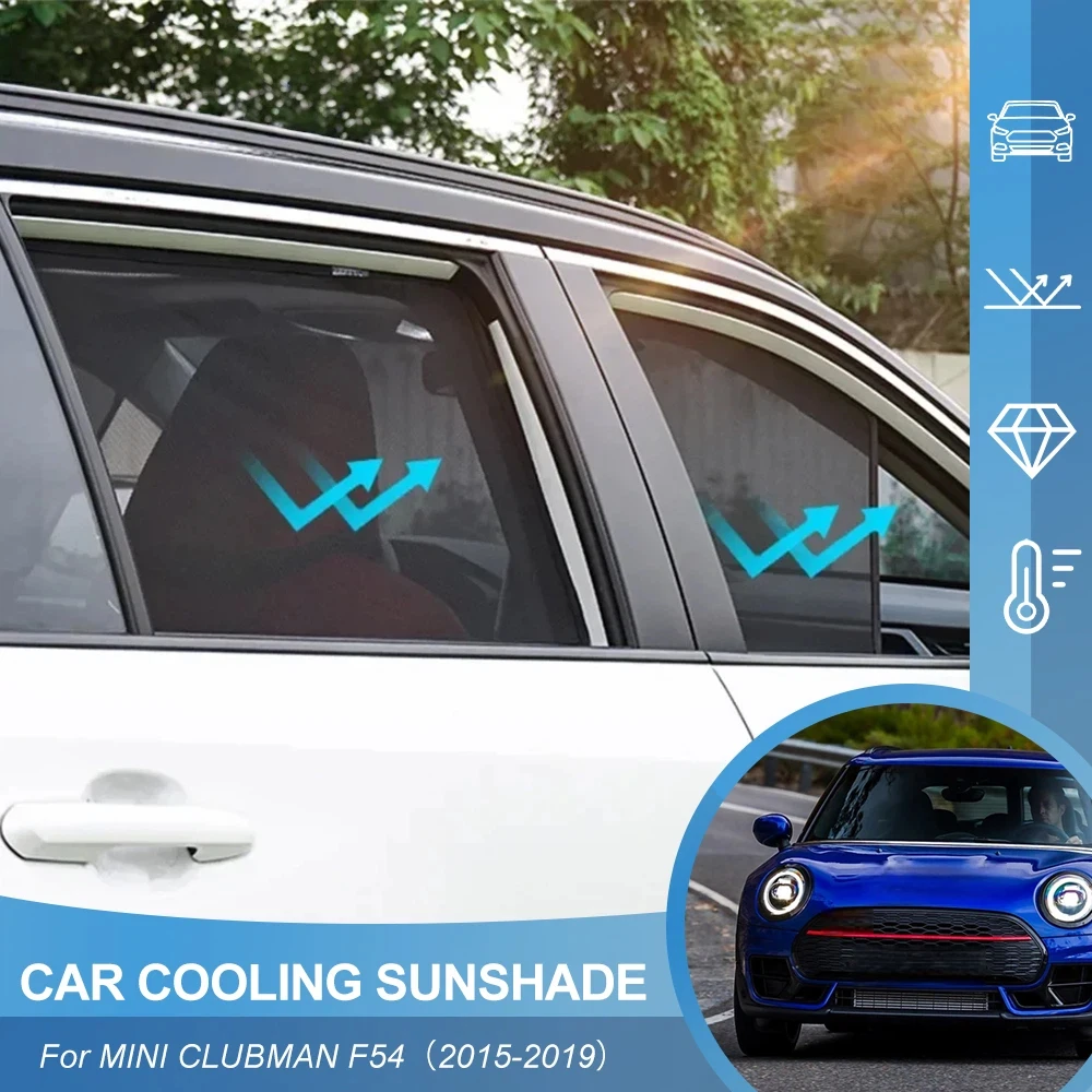 Custom Magnetic Car Window Sunshade for MINI Clubman F54 2015 2016 2017 2018 2019 Curtain Mesh Front Windshield Frame Curtain