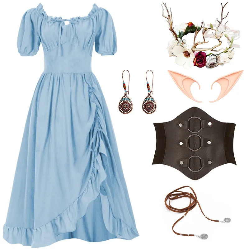 

Oktoberfest Cosplay Dress Medieval Vintage Irregular Beer Dress Woman Halloween Party Costume Accessories Carnival Stage Outfits