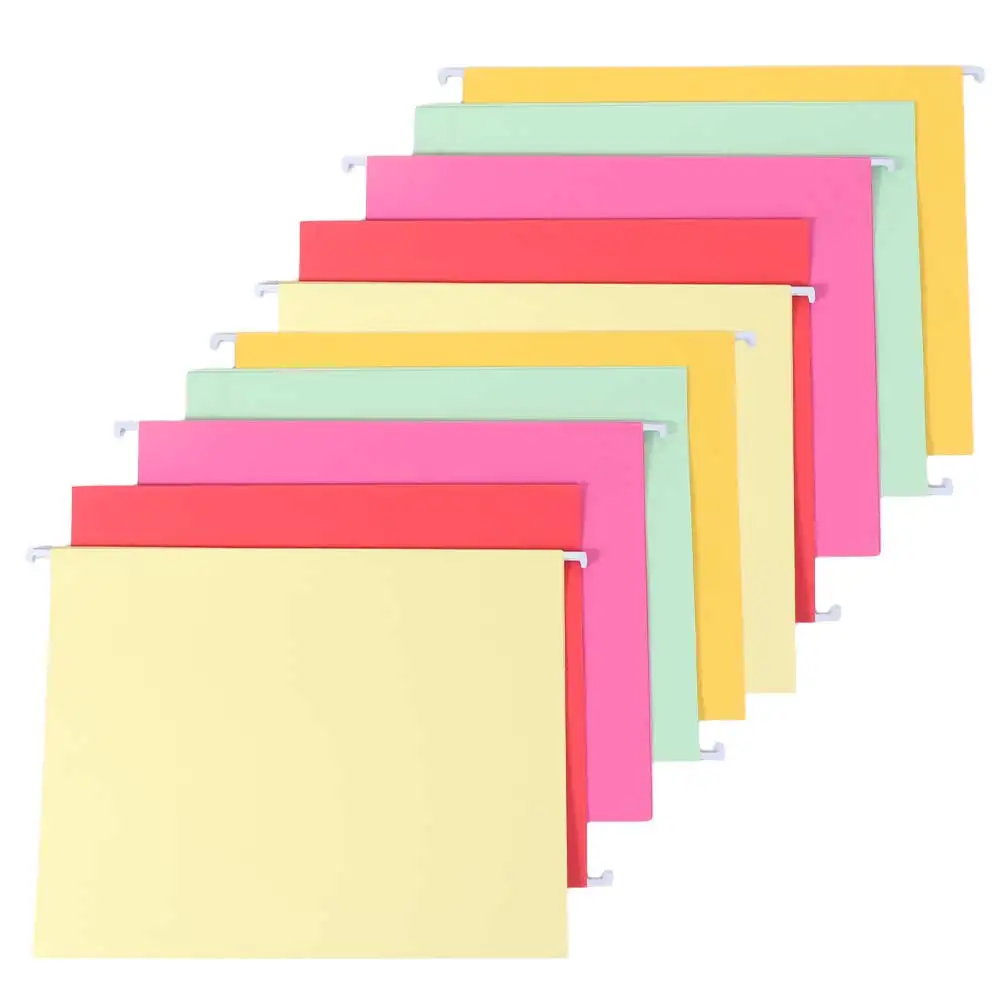 10 pçs a4 pendurado pasta de arquivo tamanho carta papel pendurado arquivo organizador grande capacidade portátil pendurado documento clipe