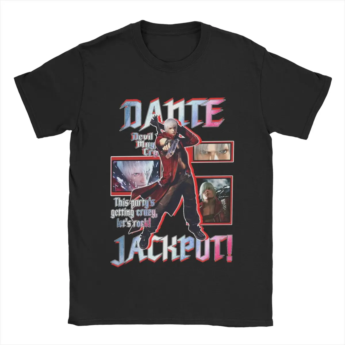 Dante Devil May Cry 3 T-Shirt Men Vintage Cotton Tee Shirt Round Collar Short Sleeve T Shirts Printed Tops