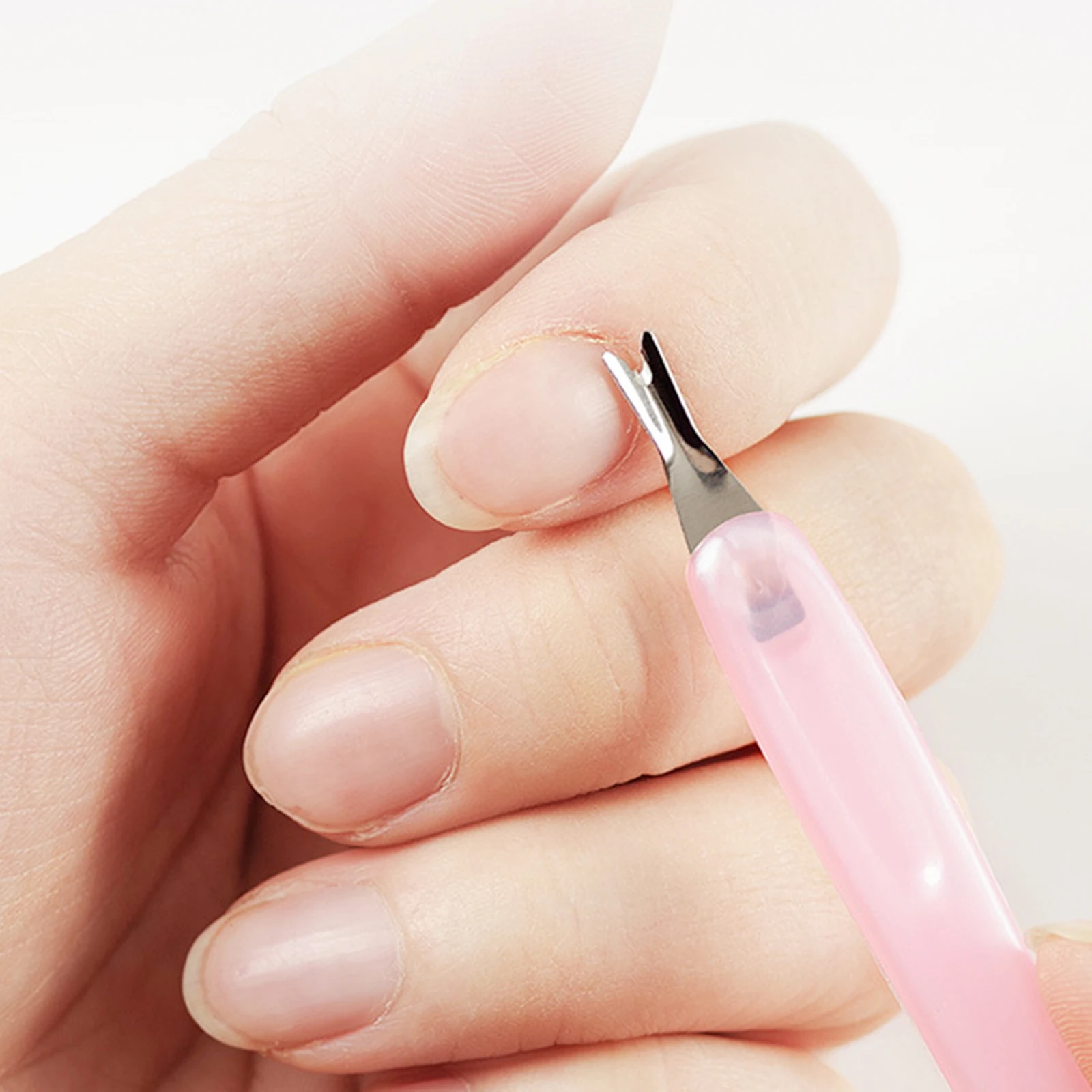 Fourchette pour peau morte, outil en acier inoxydable, bord en forme de U, facile à utiliser, dissolvant de cuticules pour Nail Art, manucure et pédicure, 50 pièces